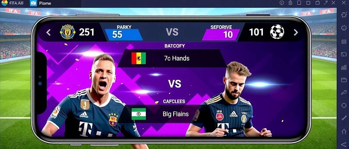 FIFA Mobile Championship gameplay FIFA Mobile Championship gameplay showing intense match between players